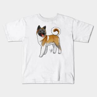 Akita - Dark-Face Tan Kids T-Shirt